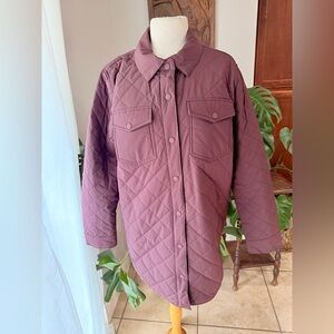 Mondetta Outdoor Project Quilted Jacket Plum Snap Front Medium